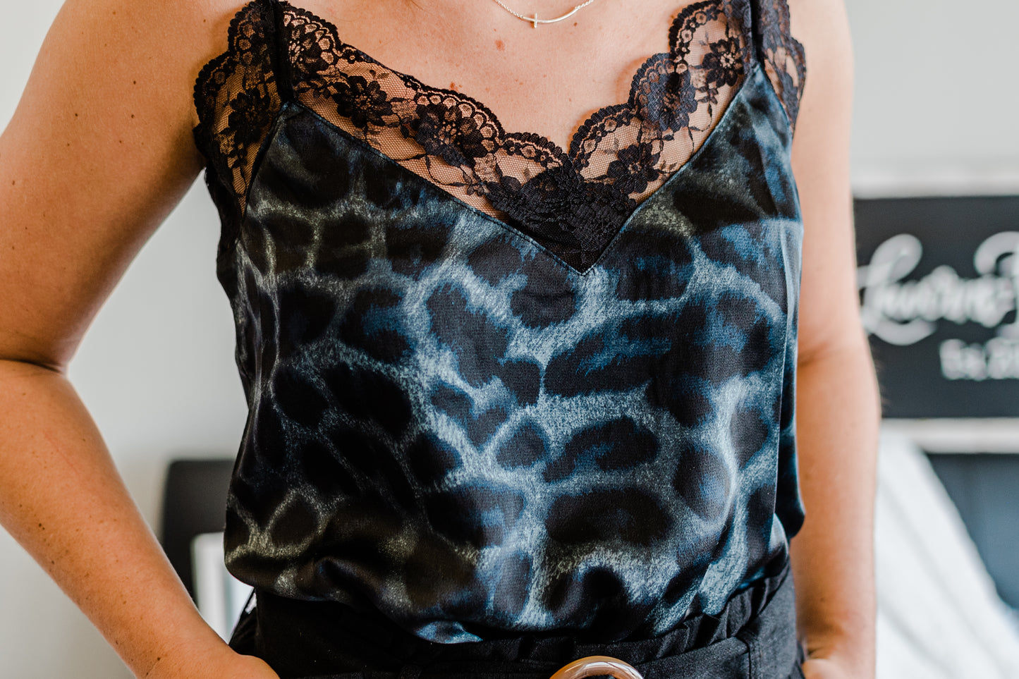 Satin Leopard Tank
