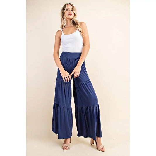 Navy Palazzo Pants - L