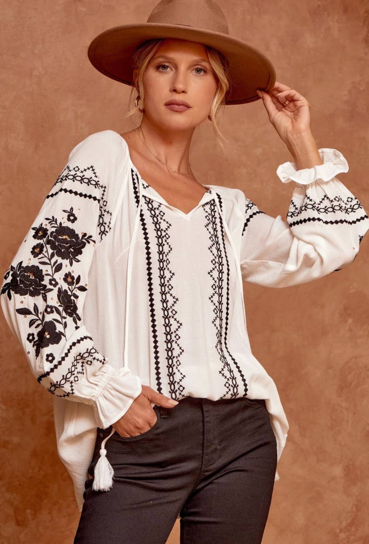 Embroidered Tunic Top