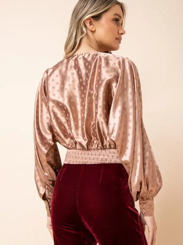 Rose Gold Smocked Top