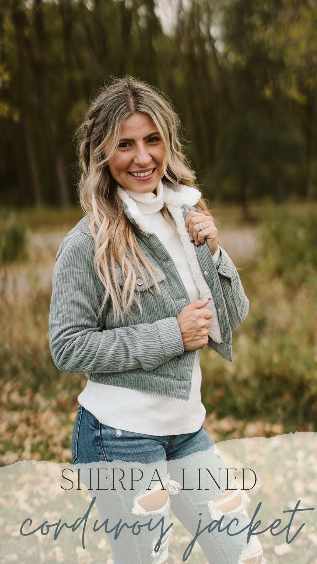 Corduroy Sherpa Lined Crop Jacket