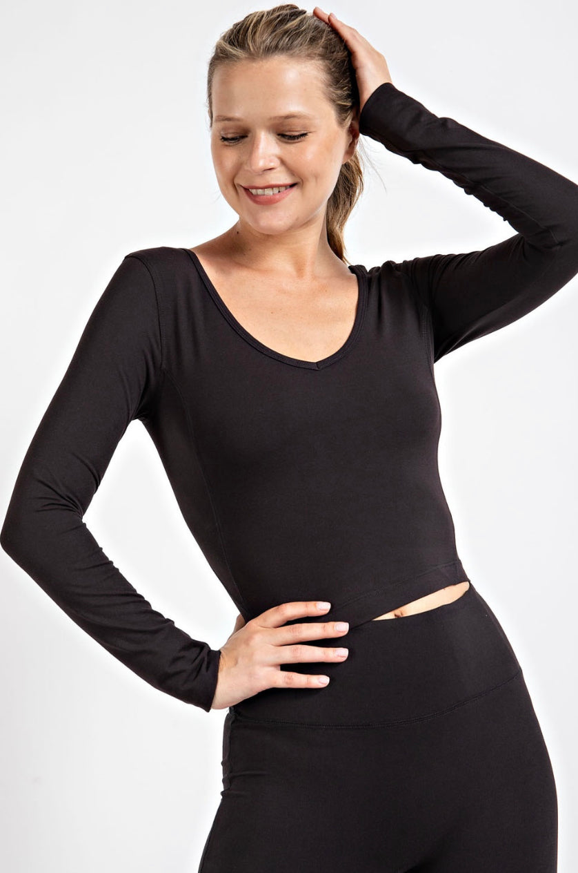 Butter V Neckline Yoga Crop Top