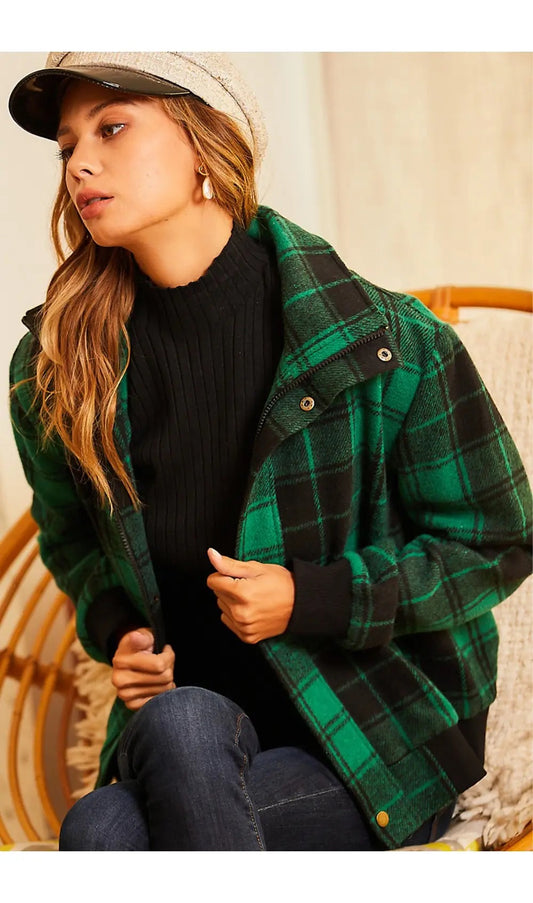 Green & Black Tartan Jacket