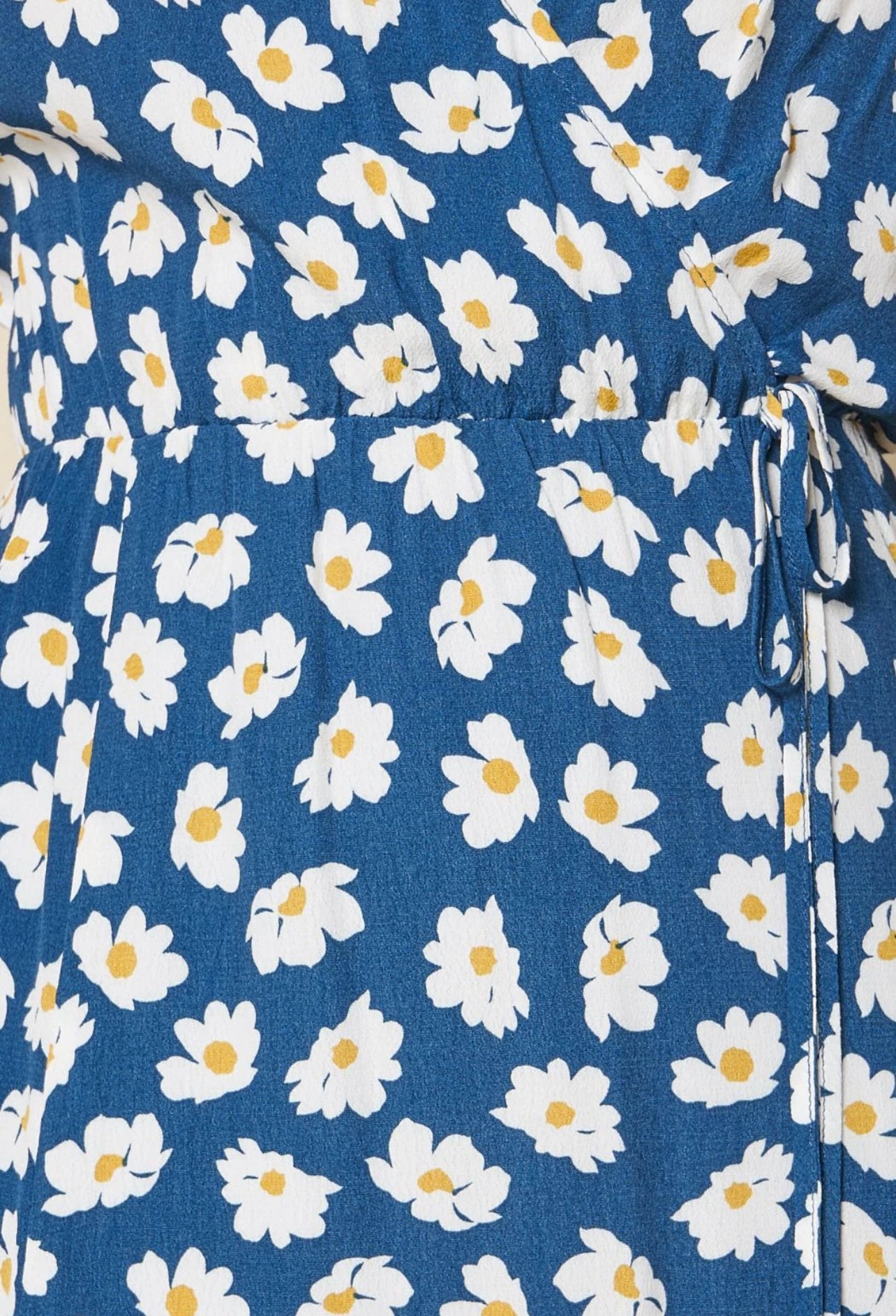Blue Floral Wrap Dress