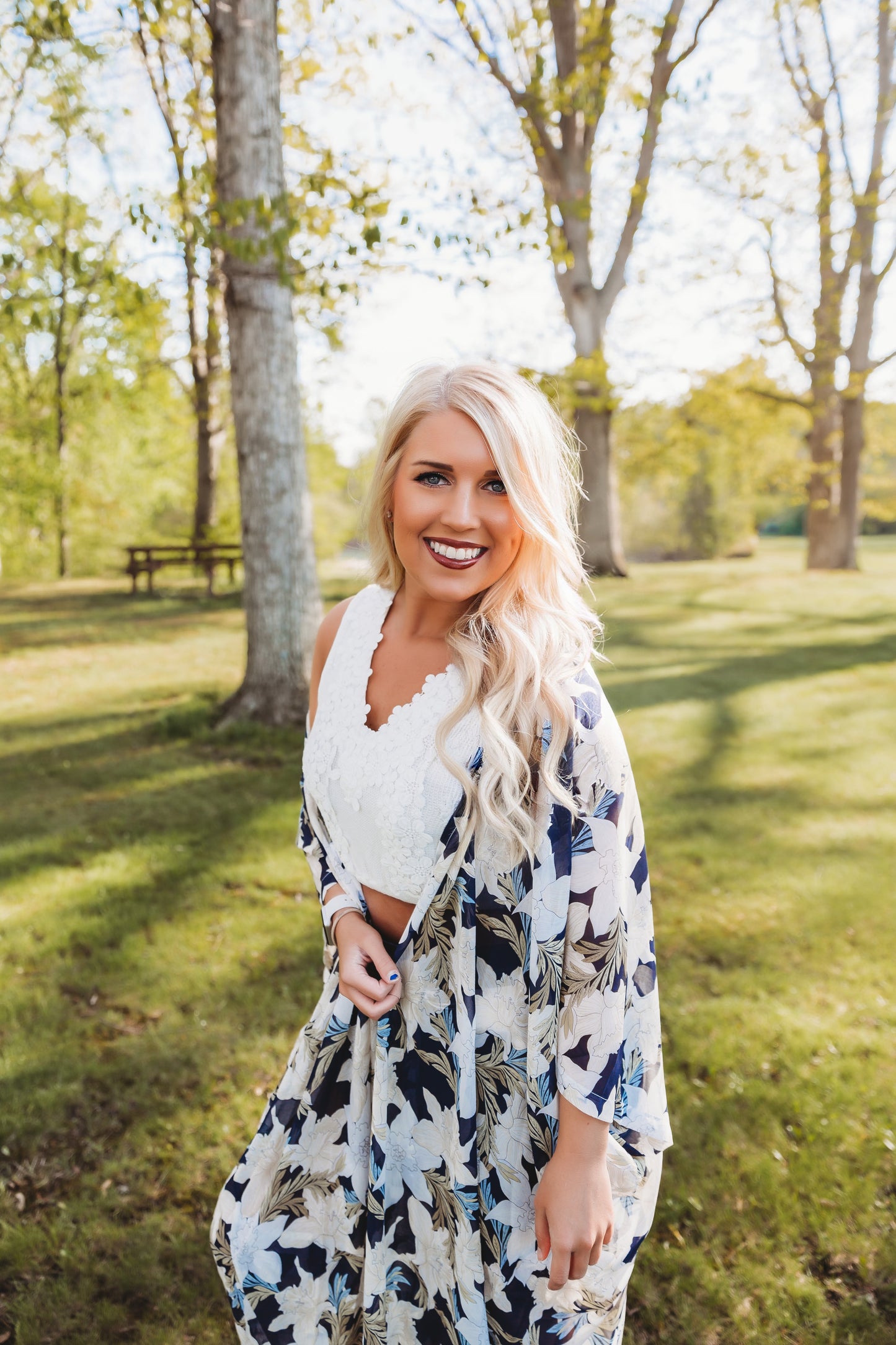 Oversized Floral Chiffon Maxi Kimono