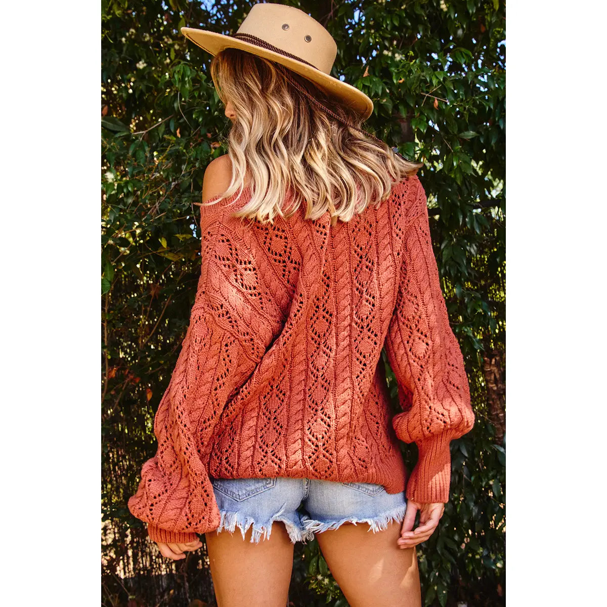 Long Sleeve Solid Cable Sweater