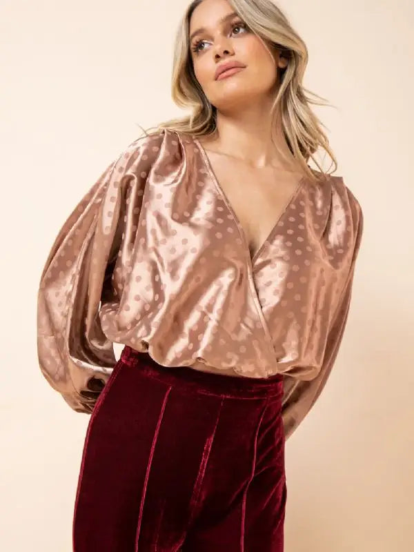 Rose Gold Smocked Top
