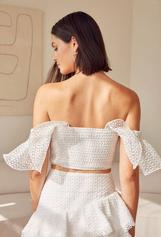 off the shoulder lace top