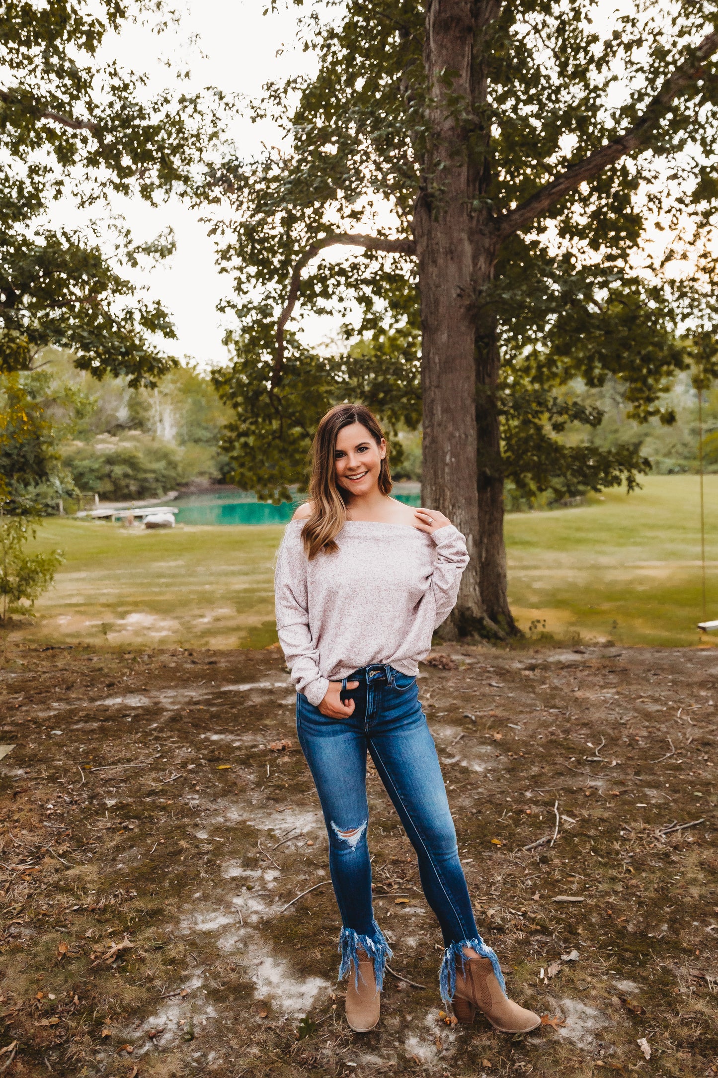 Burgundy Heathered Knit Top