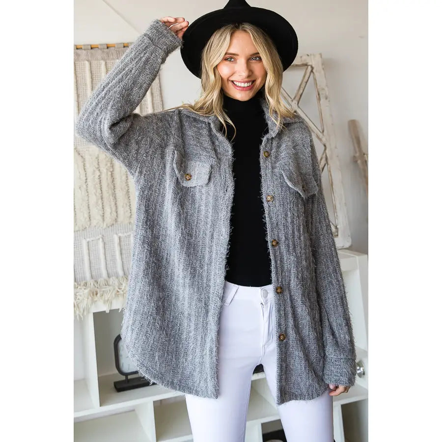 Fuzzy Knit Shacket