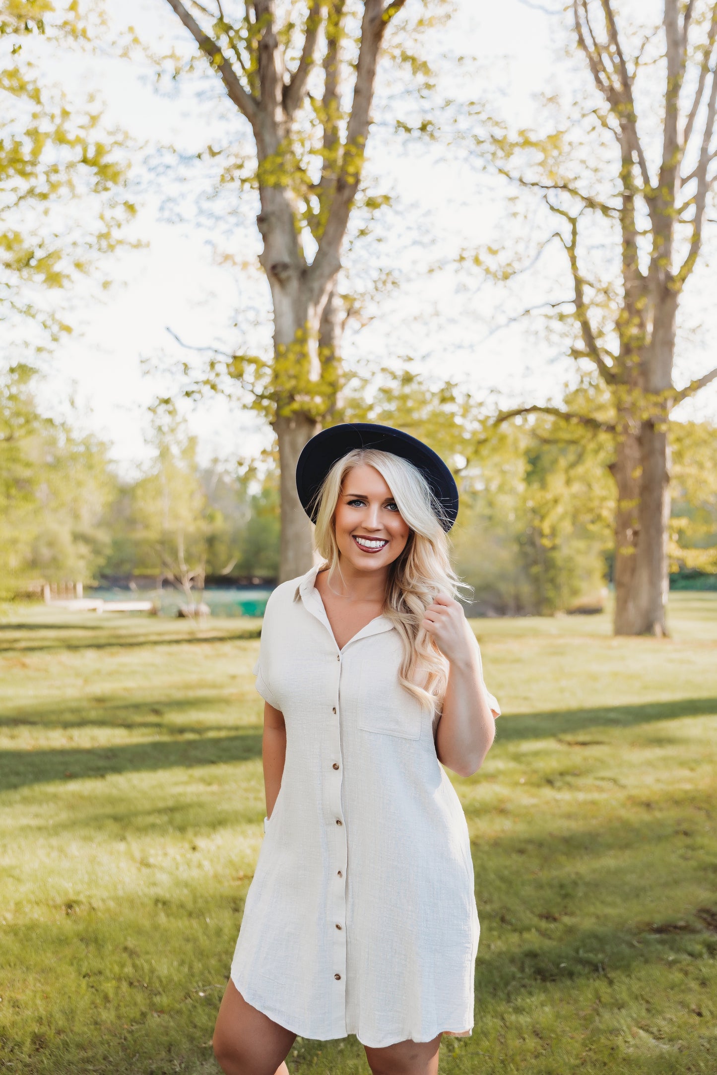 Oatmeal Button Up Shirt Dress