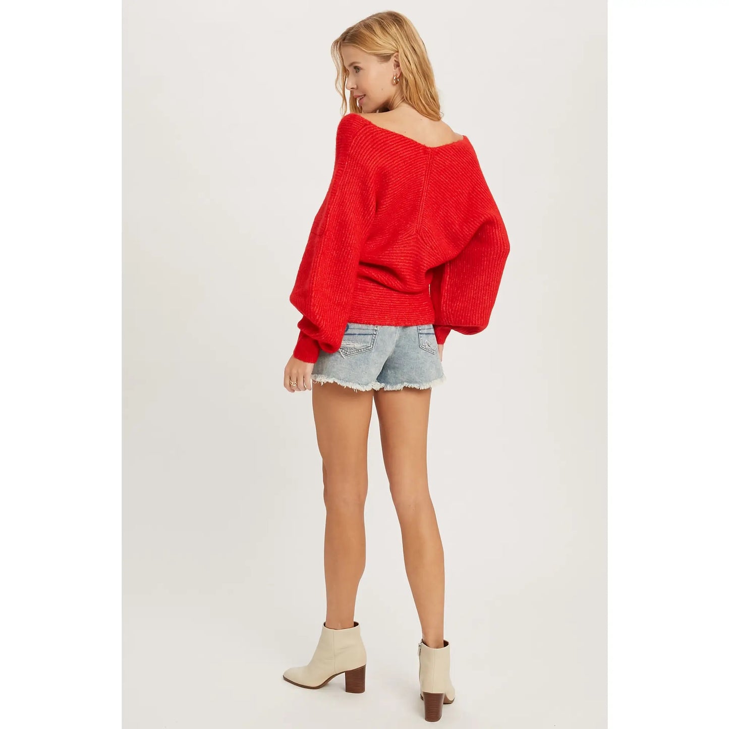 Ruby Crossover Ribbed Sweater