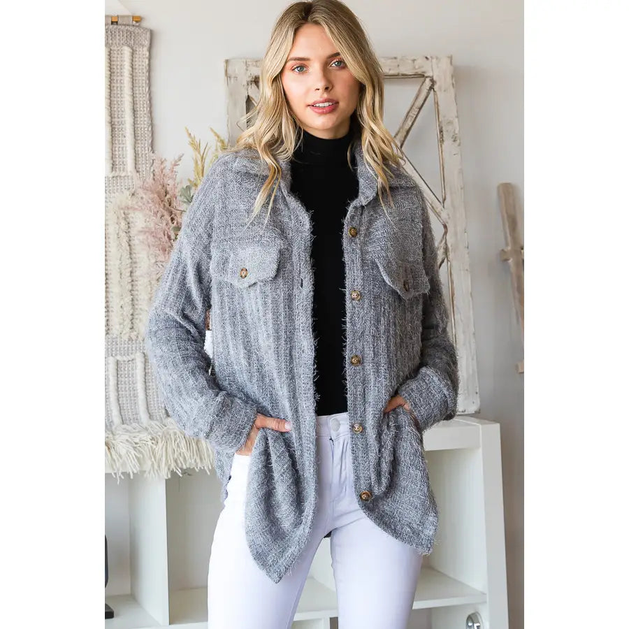 Fuzzy Knit Shacket