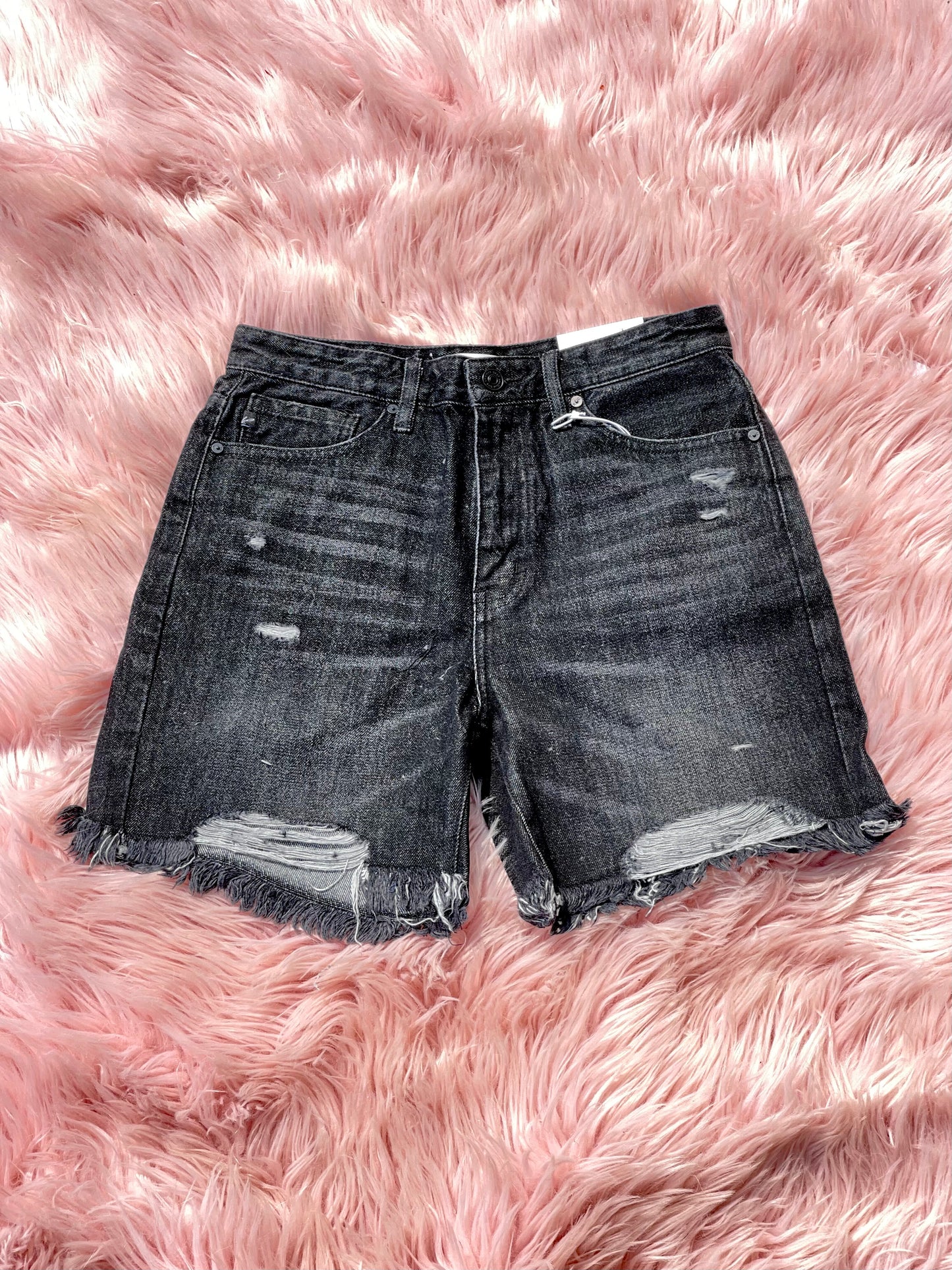 90S Black High Rise Kan Can Shorts