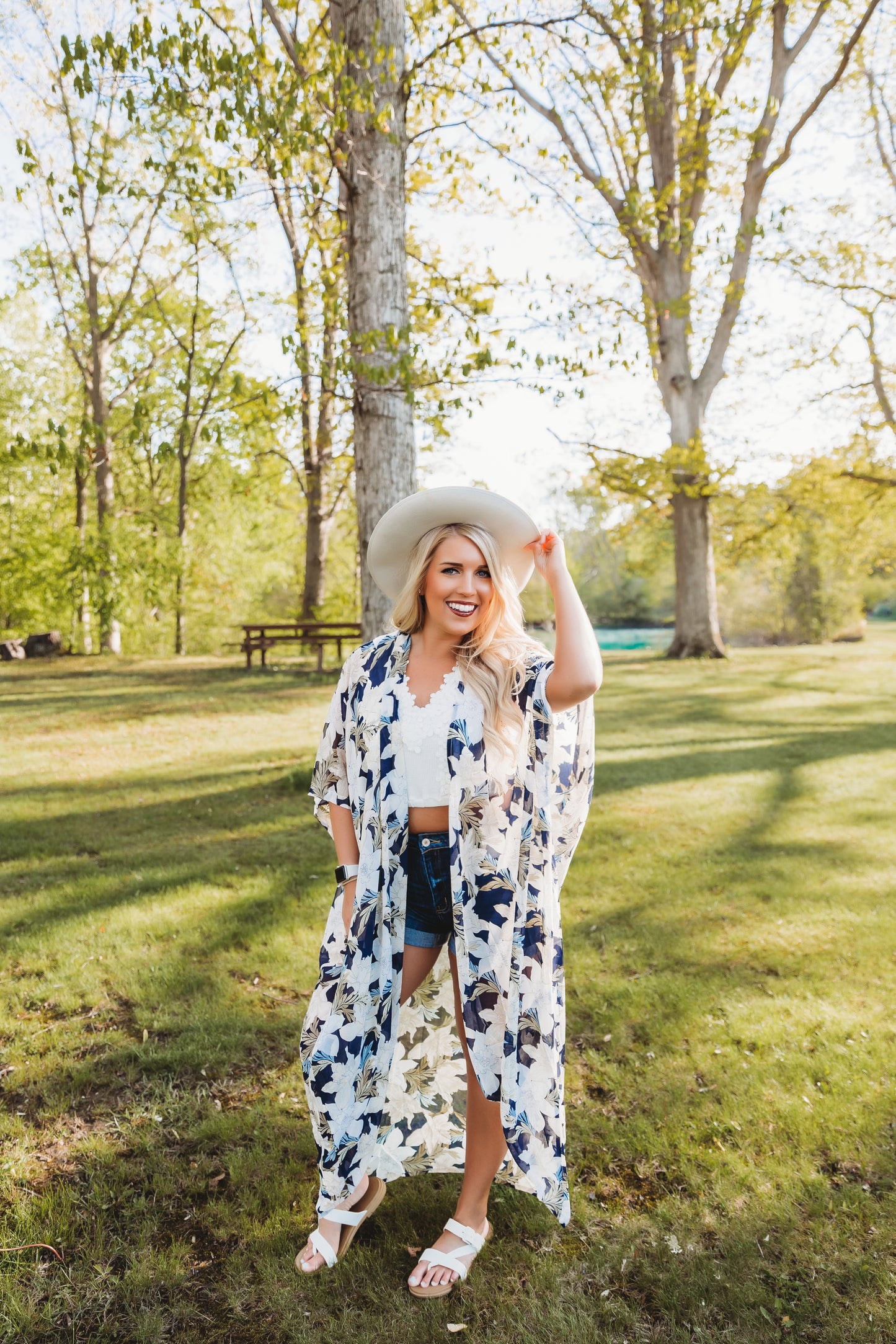 Oversized Floral Chiffon Maxi Kimono