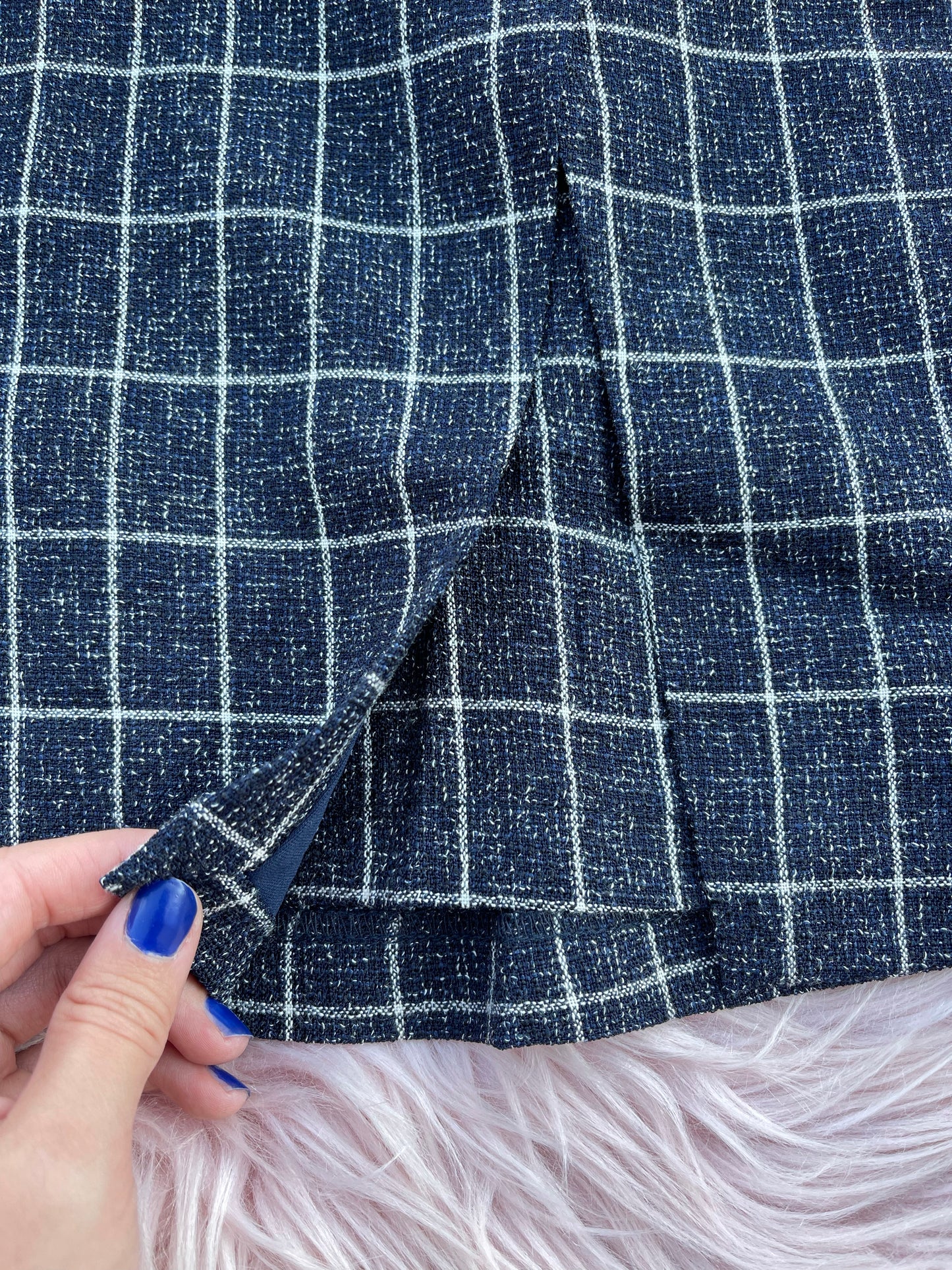 Navy Belted Mini Skirt