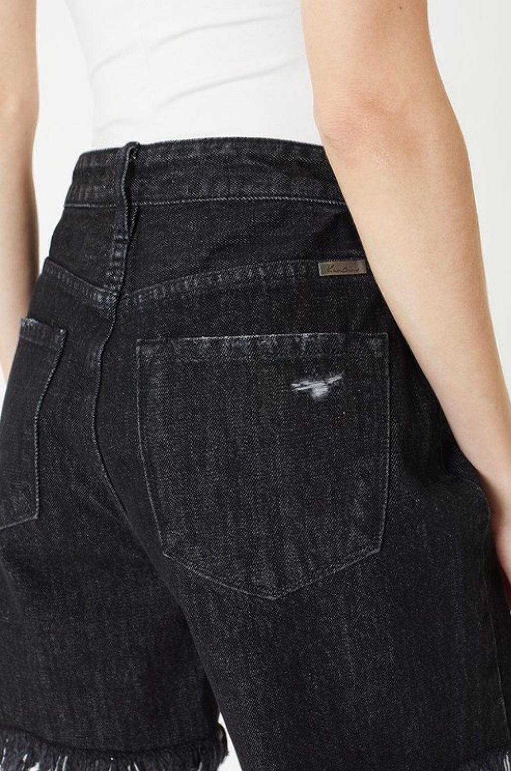 90S Black High Rise Kan Can Shorts