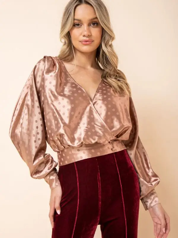 Rose Gold Smocked Top