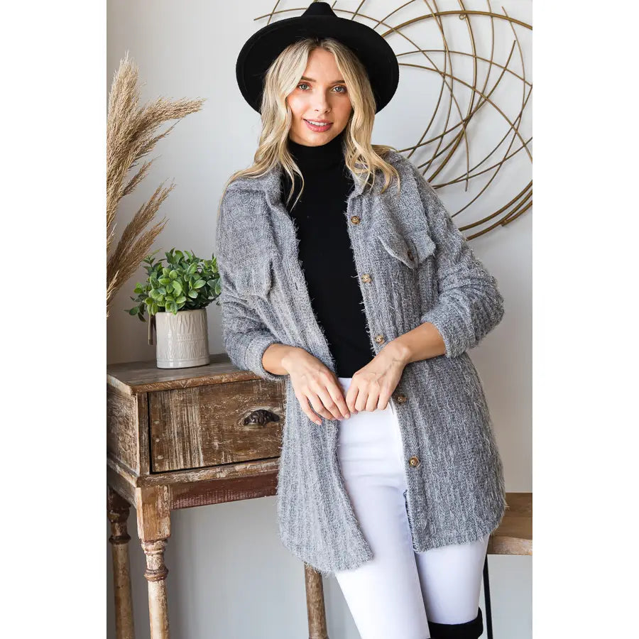 Fuzzy Knit Shacket