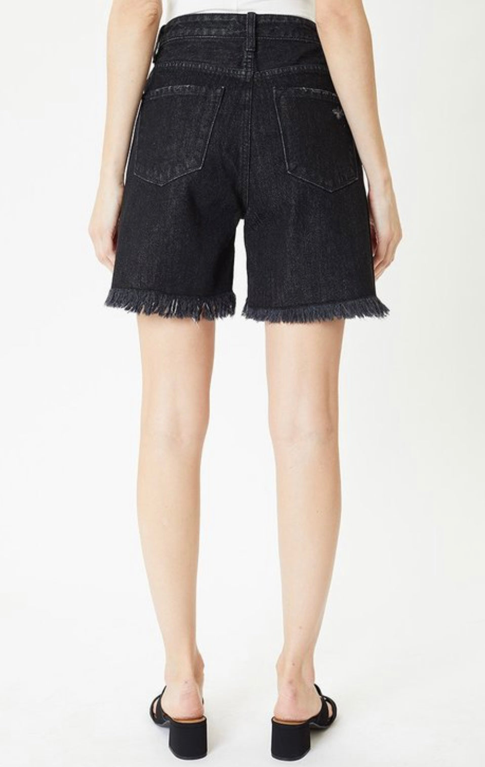 90S Black High Rise Kan Can Shorts