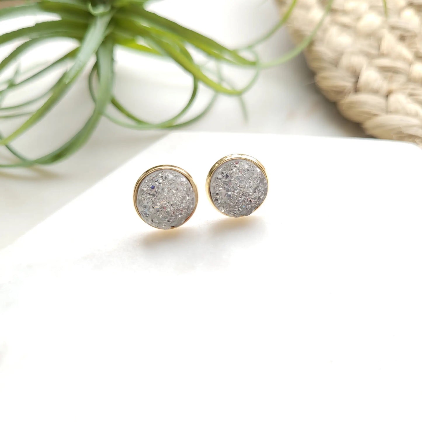 Geode Druzy Stud Earrings