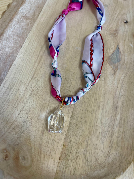Crystal Pendant Trendy Scarf Necklace