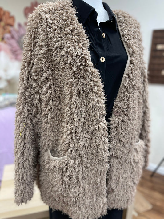 FINAL SALE * Shaggy Fur Suede Jacket