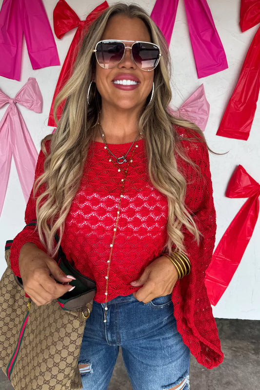 Winter Free Spirit Bell Top in Red [[PRE-ORDER ETA end of December]]