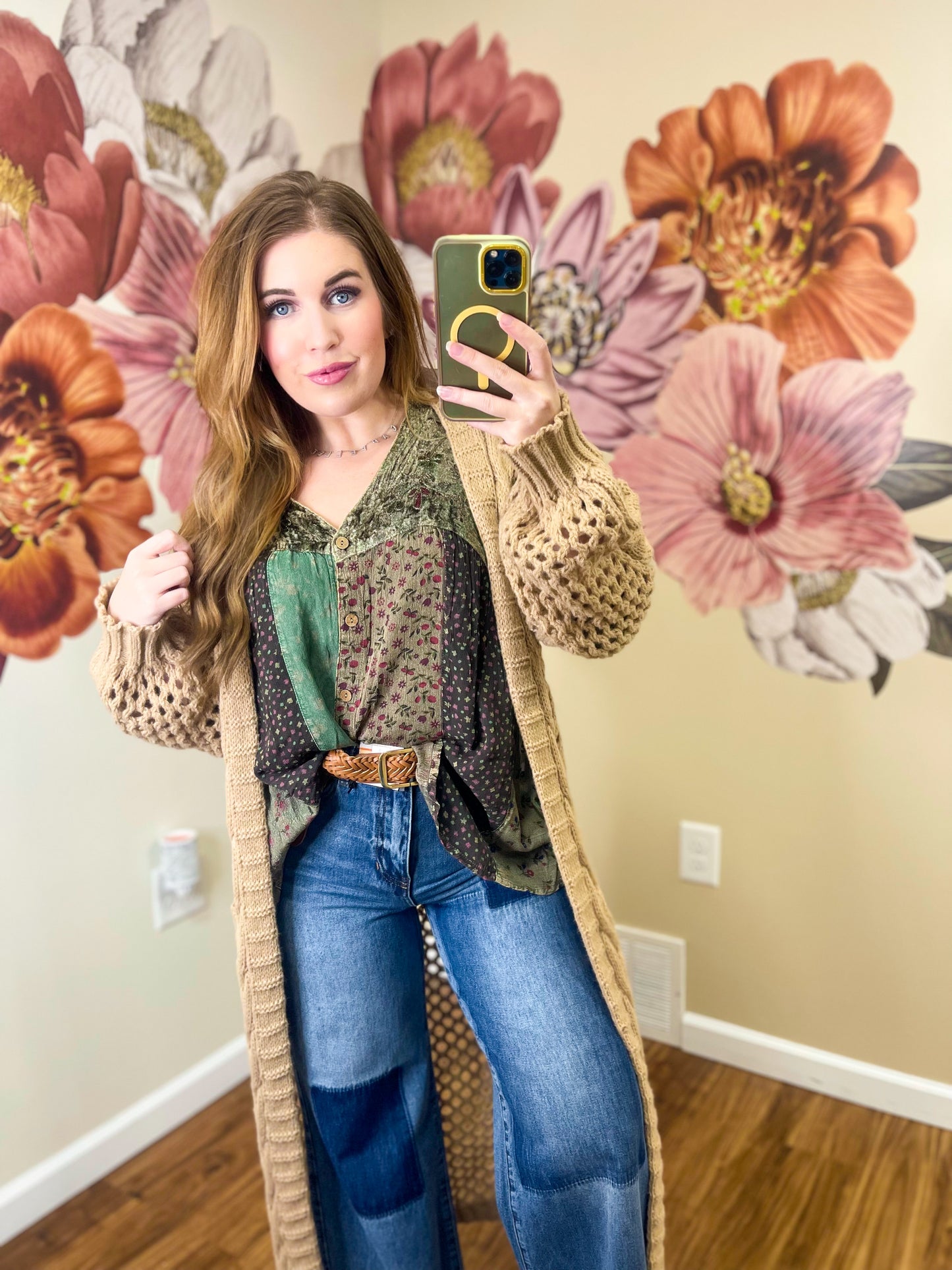 Boho Patchwork Velvet Top