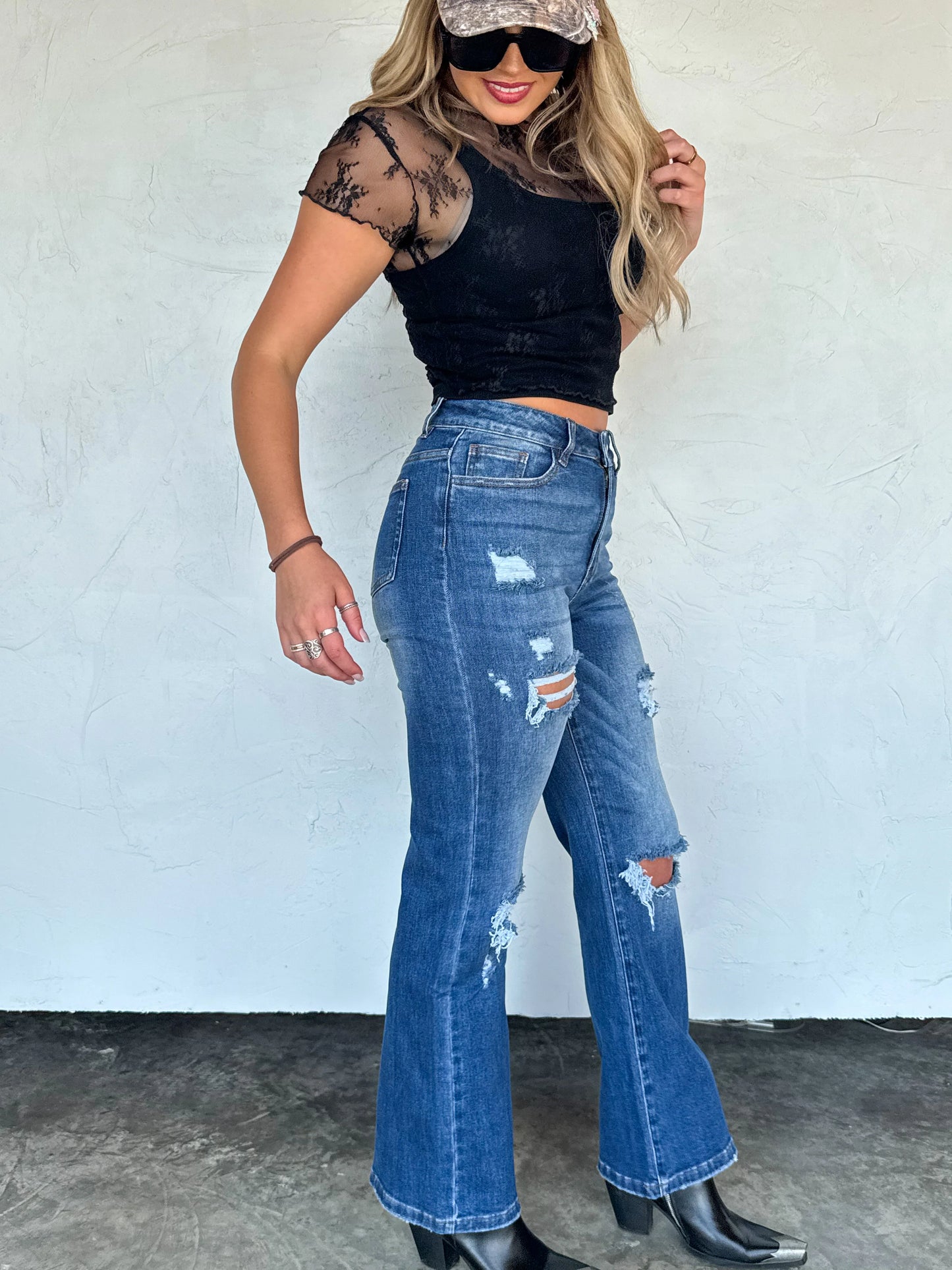 Ashland Straight Leg Distressed Jean in Blue [[PRE-ORDER]]