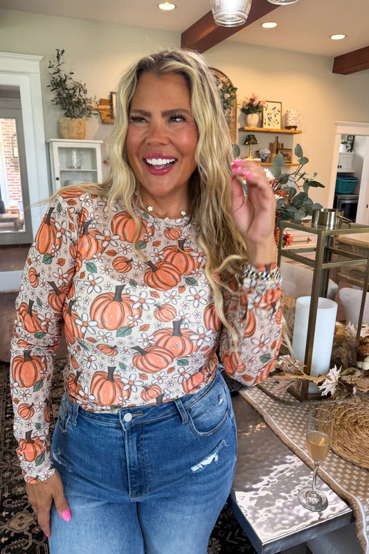 Harvest Bloom Mesh Top