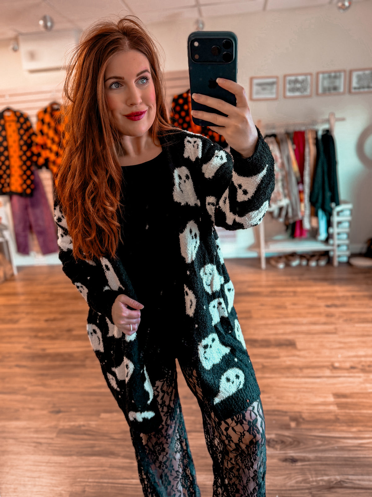 Boo Crew Reversible Cardigan in Ghost