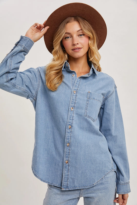 Lt. Wash Denim Button Down