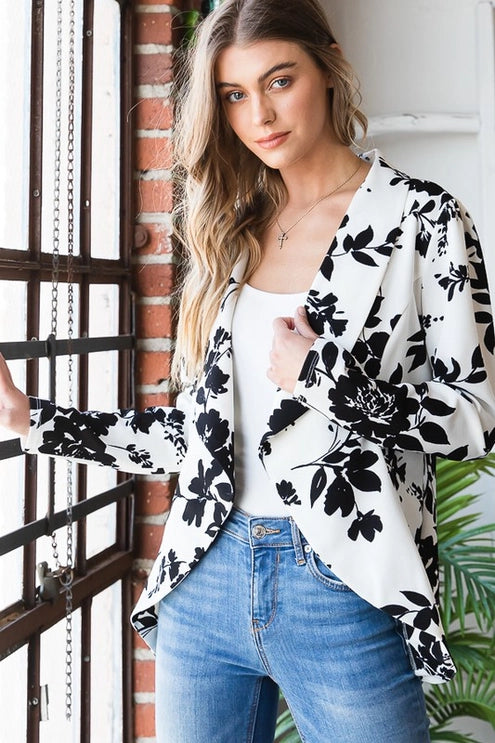 Floral Open Blazer