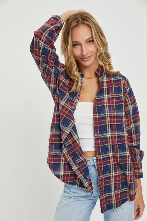 Burgundy Plaid Shirt