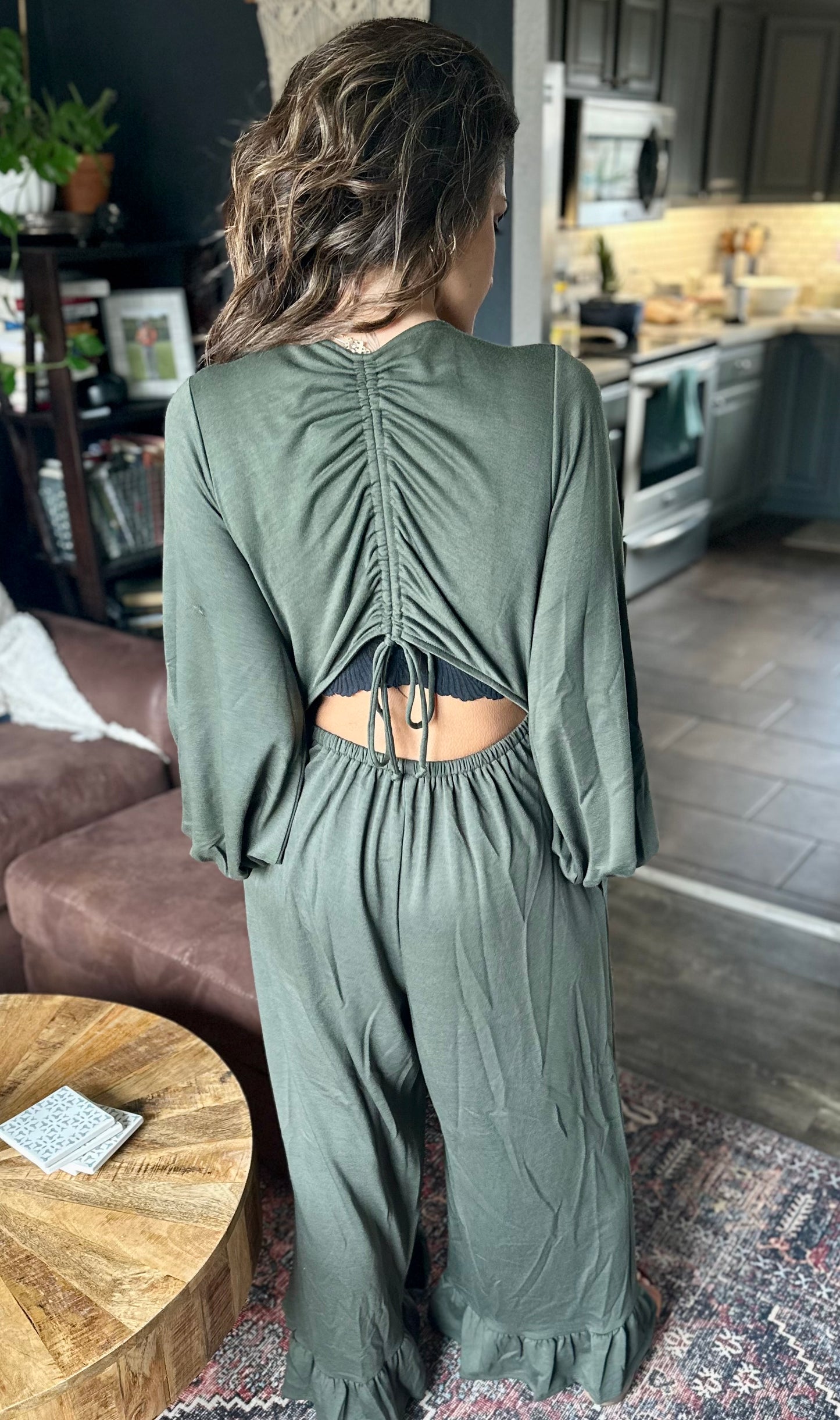 Made for Joy Olive Jumpsuit