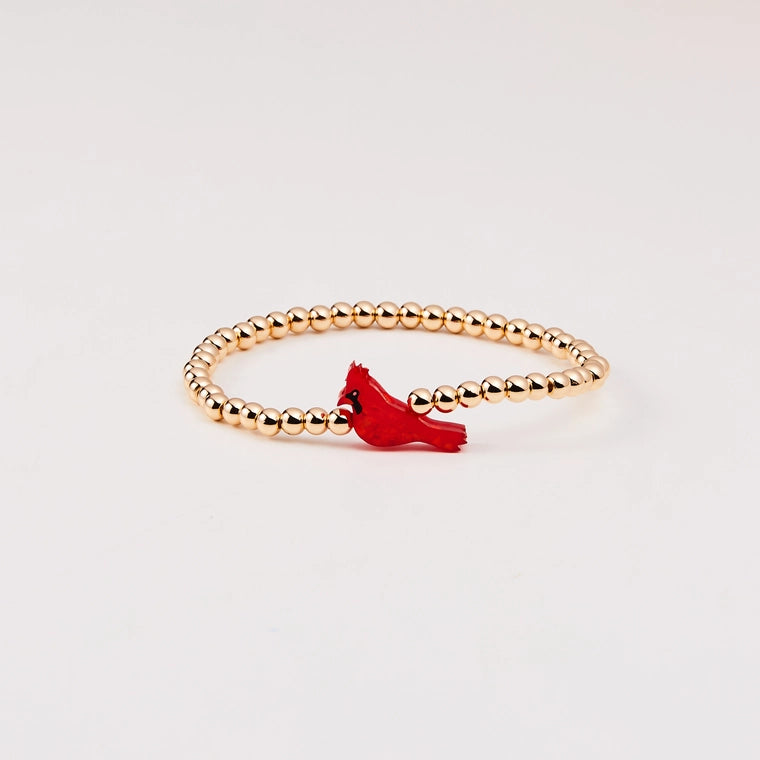 Holy Water Red Cardinal Bracelet in Gold