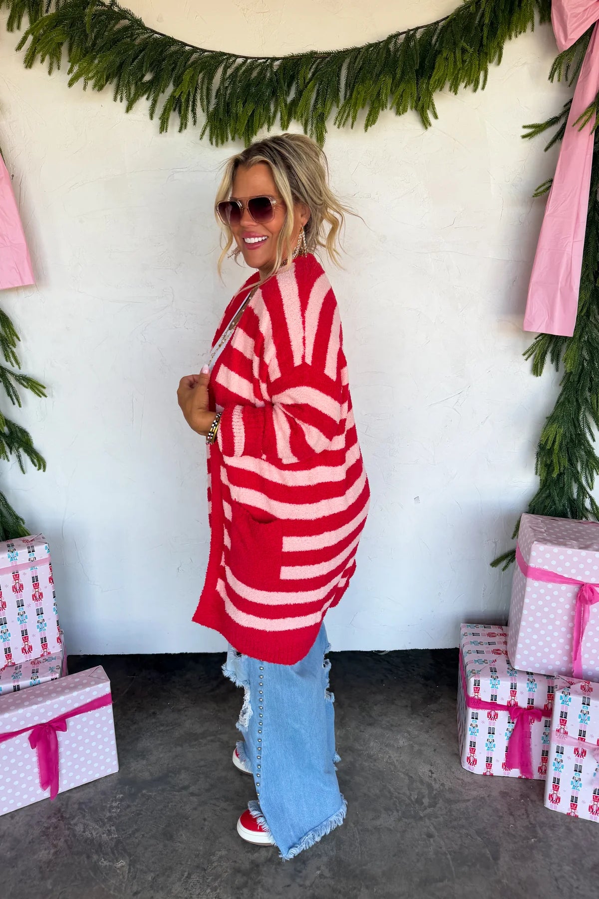 Stripe Christmas Cloud Cardigan