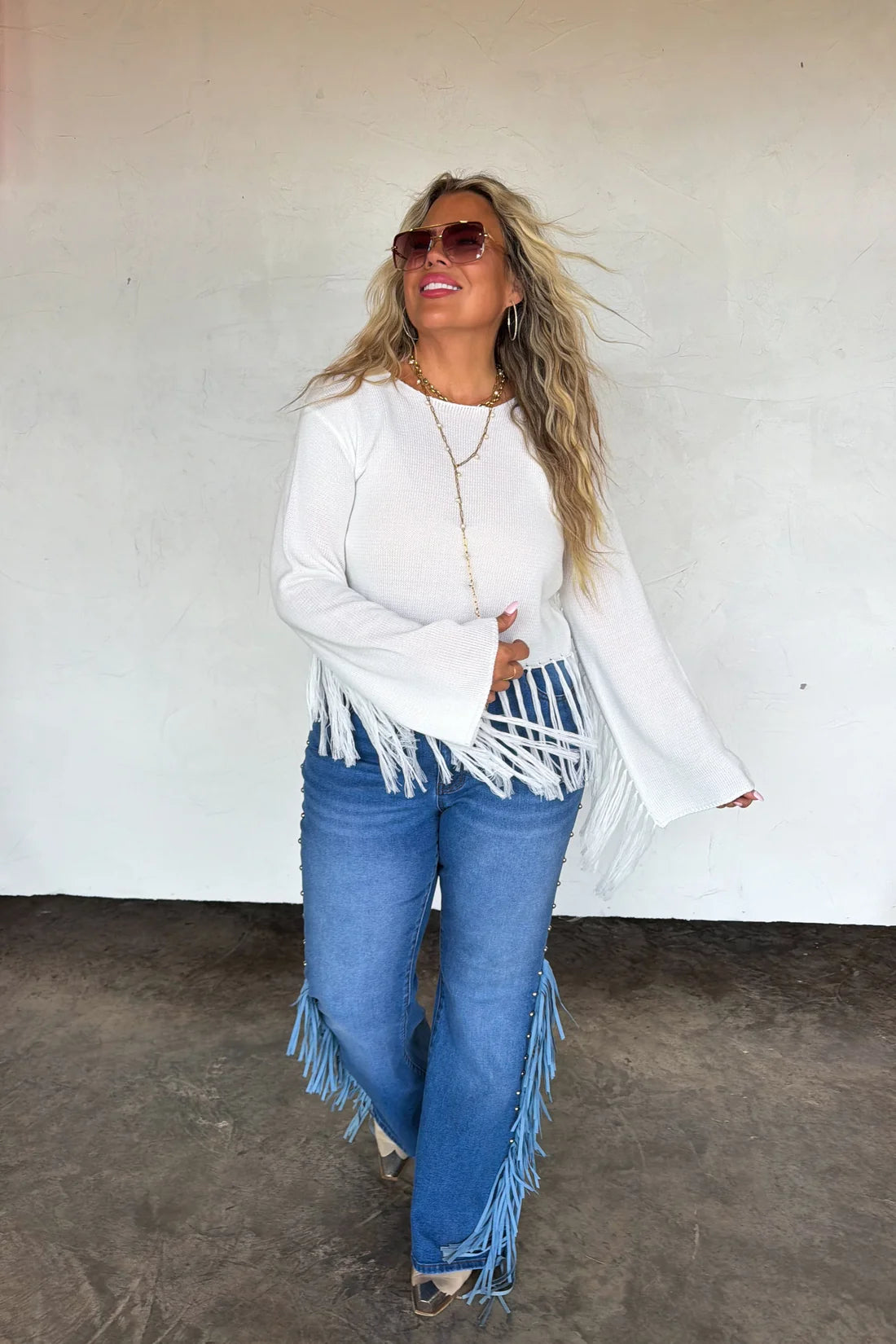 WHITE FRINGE BENEFITS TOP