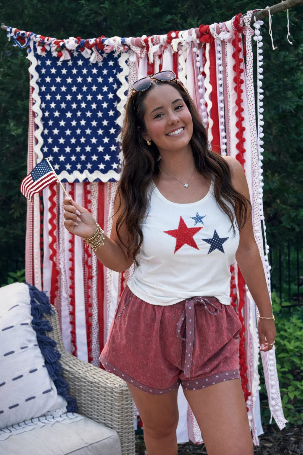 POLKA DOT PIPER STRETCH DENIM SHORTS [[PRE-ORDER]]