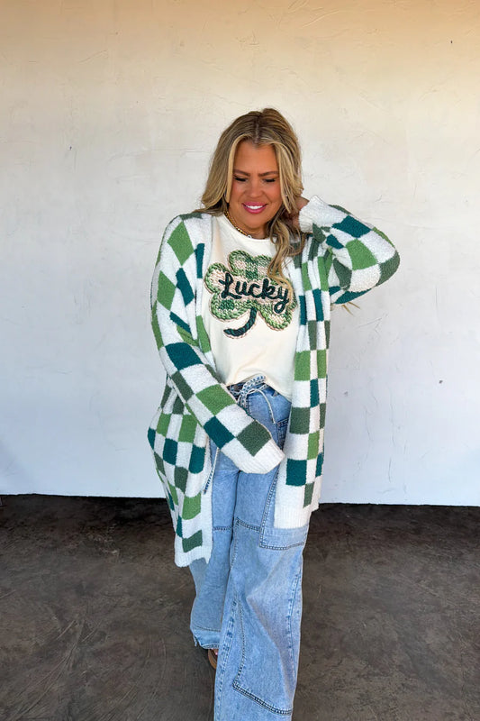 St Patty Checker Cloud Cardigan [[PRE-ORDER]]