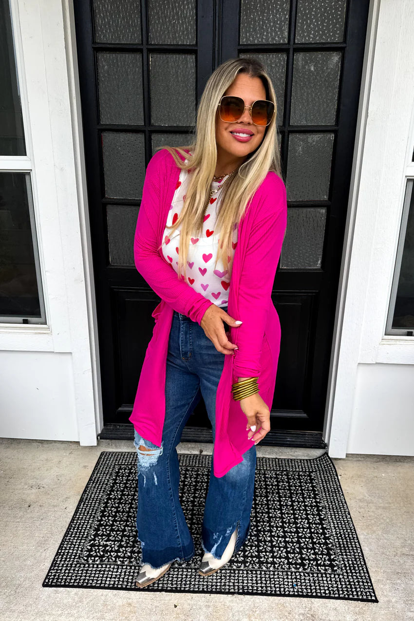 Fuschia Sweetheart Cardigan