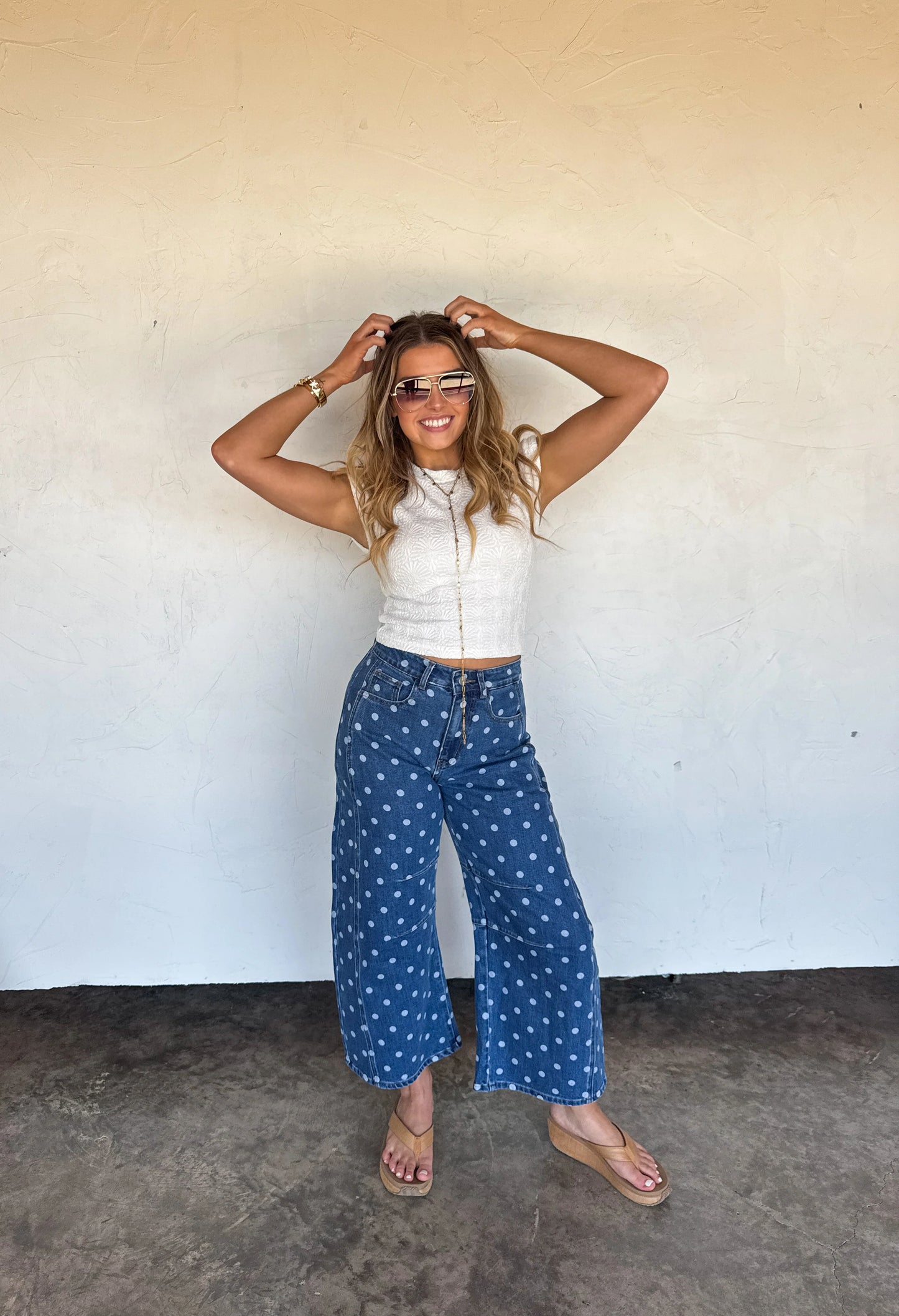 Darling Dot Barrel Jeans [[ETA Early August]]