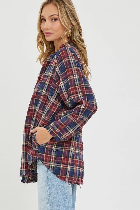 Burgundy Plaid Shirt