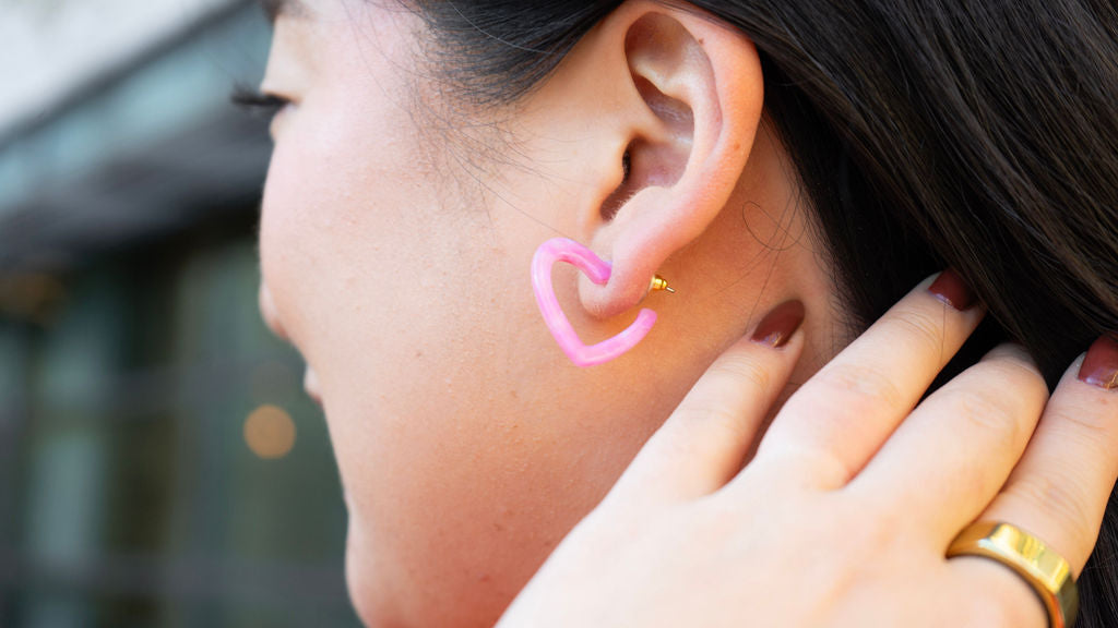 Mini Heart Hoops - Bubblegum Bliss