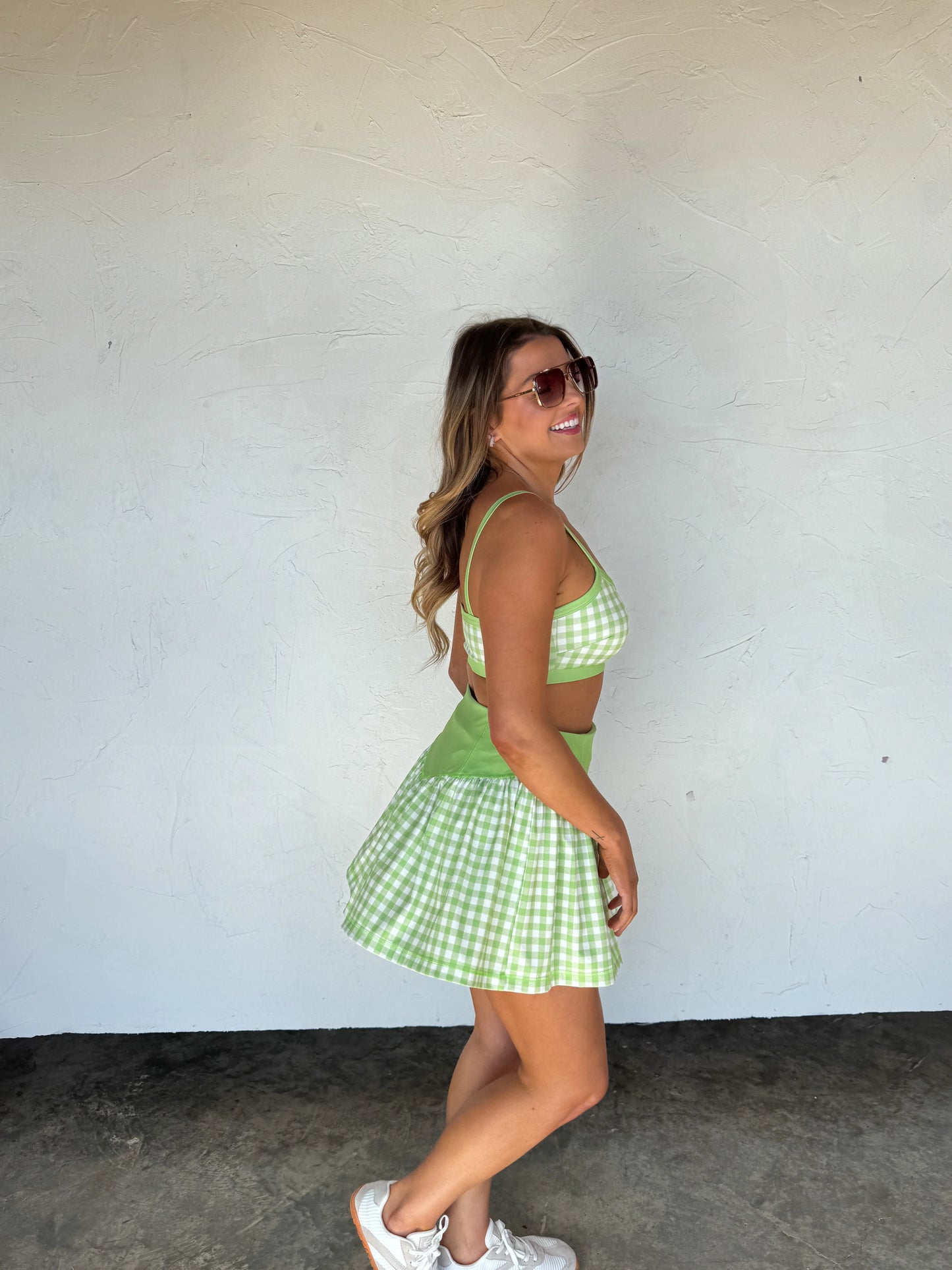 Green Gingham Everyday Motion Tennis Skort [[PRE-ORDER]]
