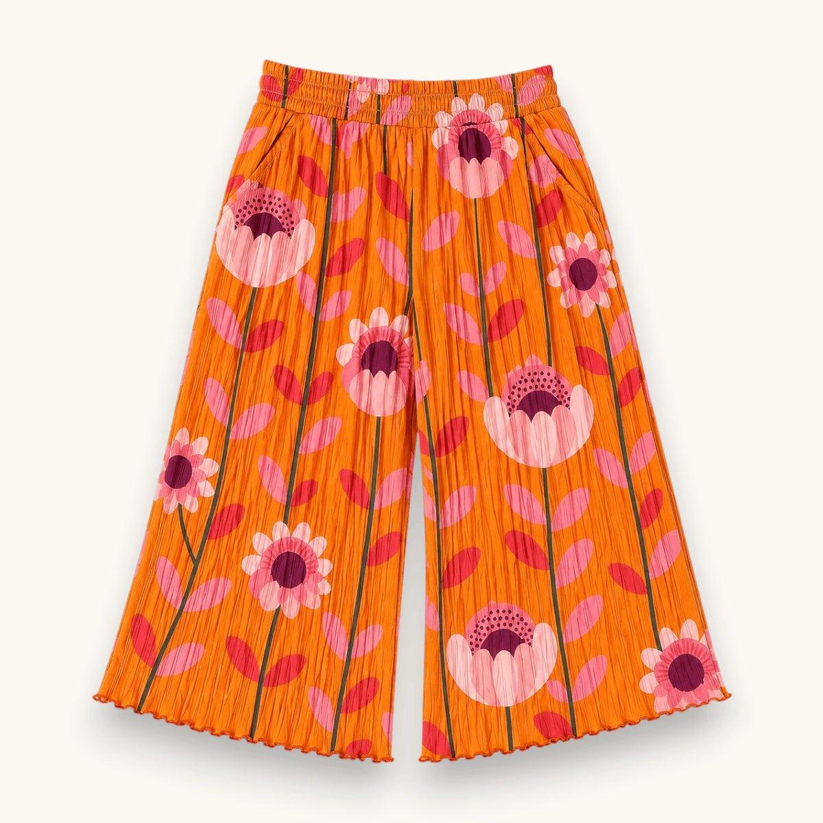 Girls Flower Power Printed Wide Leg Pant