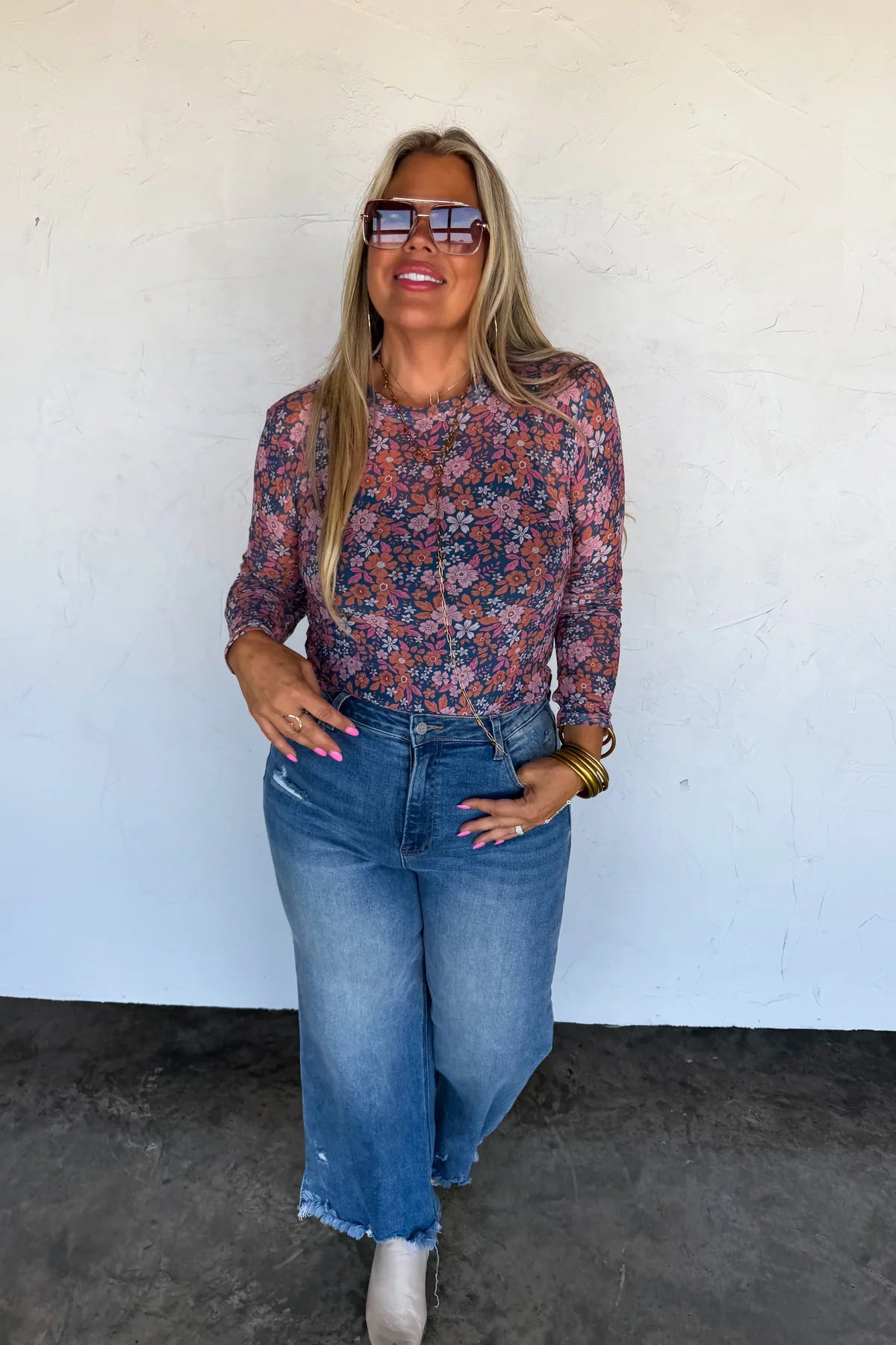 Pink Fall Mesh Top