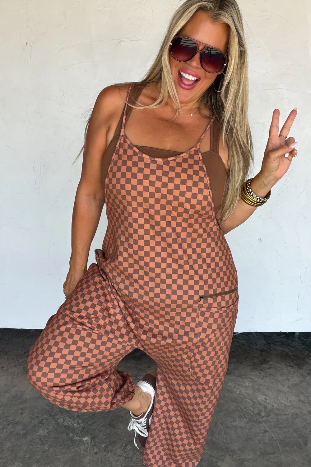 Checker Terry Romper