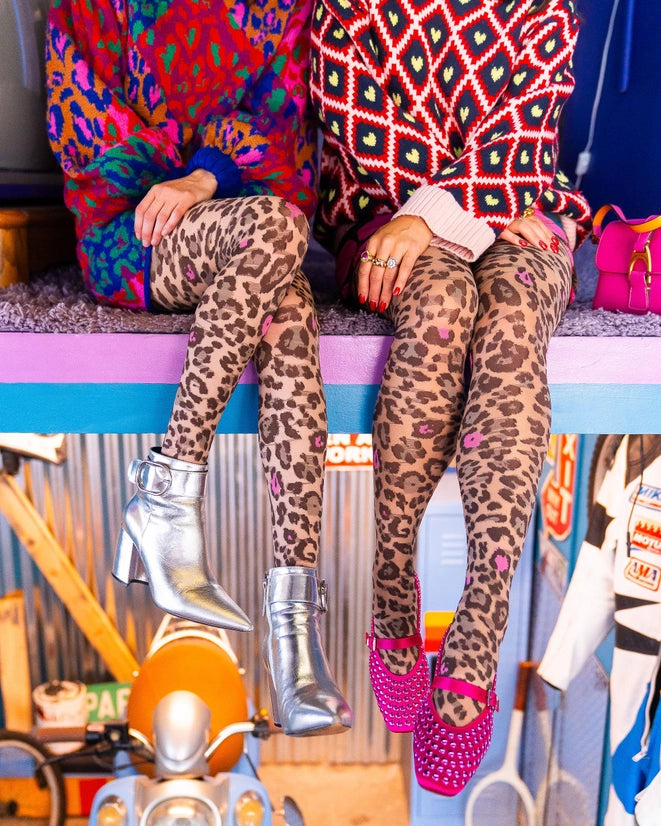 Leopard Print Sheer Tights